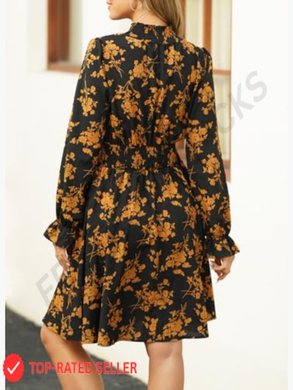 Off Shoulder Ruffle A-Line Mini Dress with Belt Wedding Guest - Picture 2 of 6